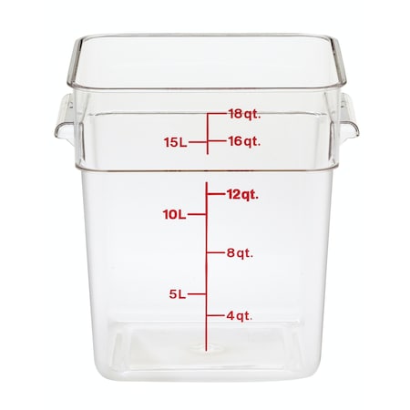 Cambro Cambro - Square Food Container, W/Handles, 18 Quart, 11-1/4 x 12-1/4 x 12-5/8, PK6 18SFSCW135
